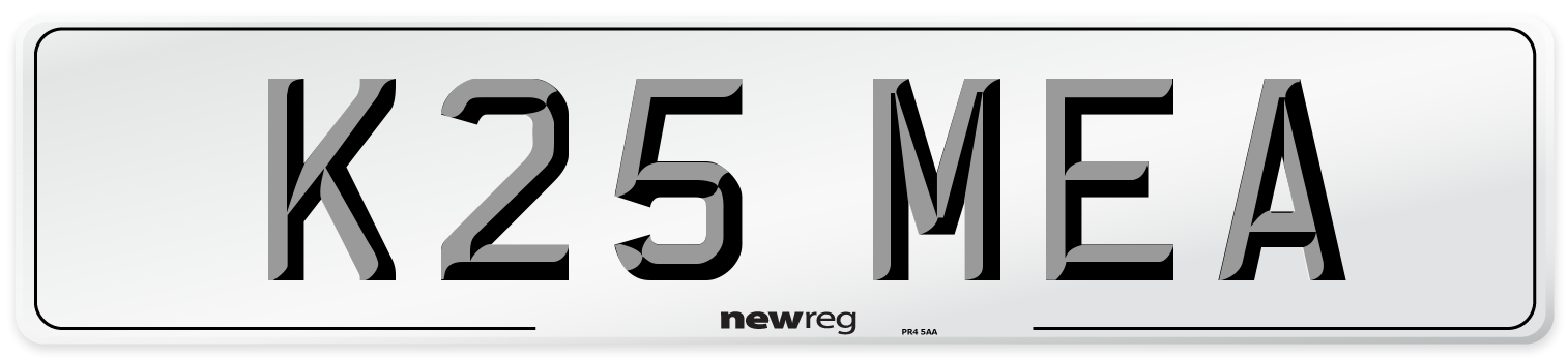 K25 MEA Number Plate from New Reg